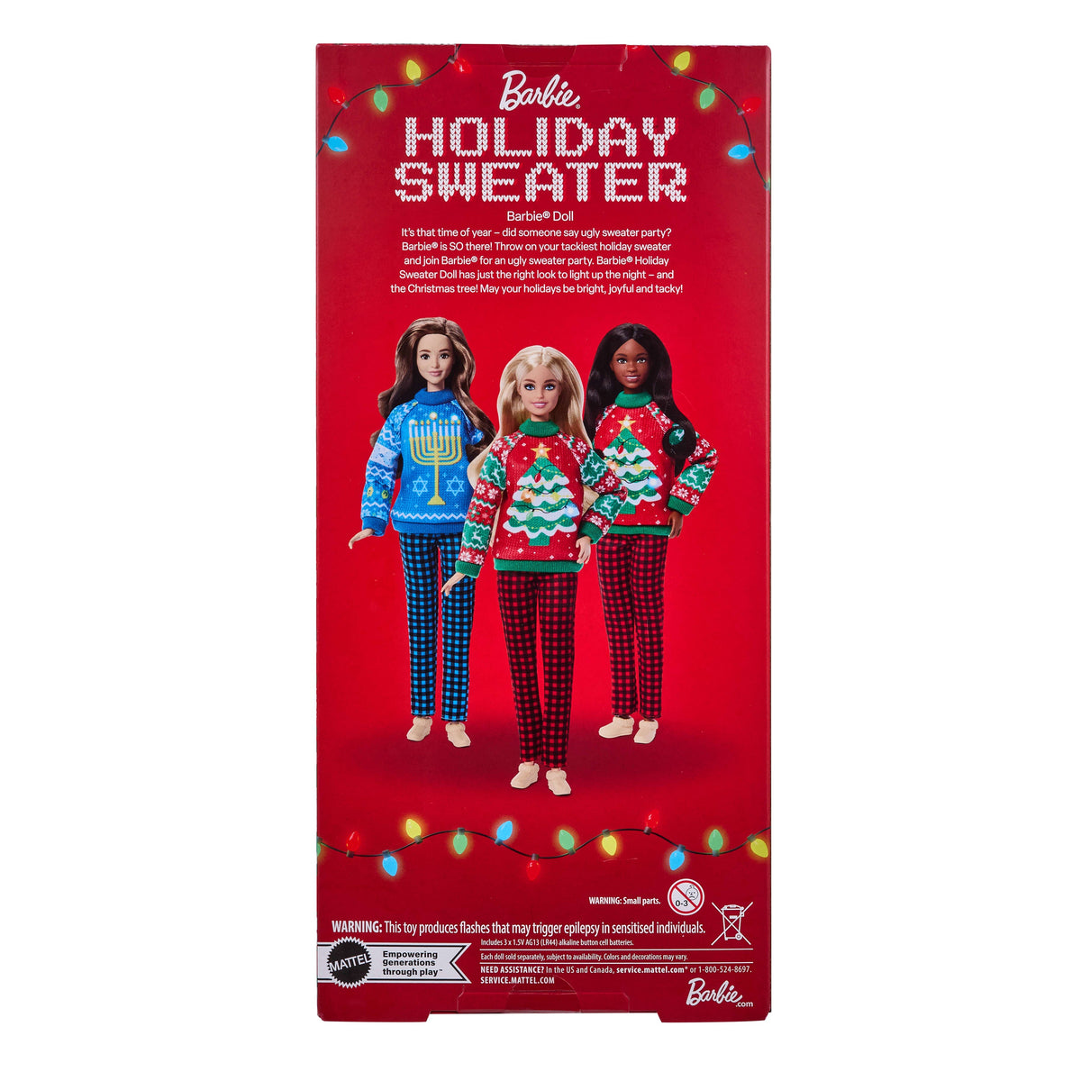Barbie Holiday Sweater Doll with Long Blonde Hair