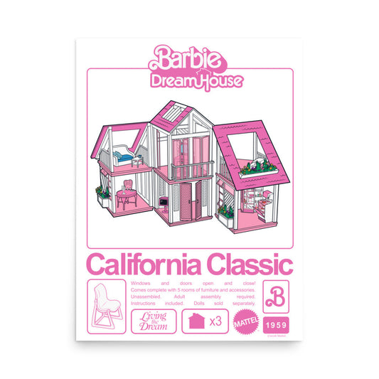 Barbie California Classic Dream House White Poster